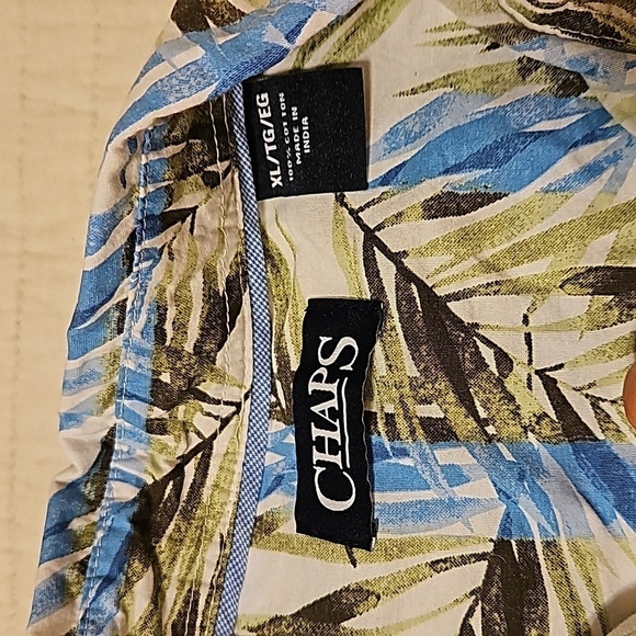 Chaps palm leaf design Men's button down shirt size XL - Picture 6 of 11